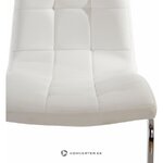 Valkoinen tuoli pehmeällä nahkapäällysteellä (lola)