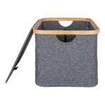 Dark gray/bamboo storage box with lid (noto)