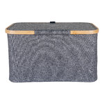 Dark gray/bamboo storage box with lid (noto)