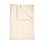 Vaalean beige puuvillainen vuodevaatteet setti 2-osainen (aloidi) kokonaisena