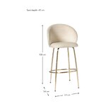 Aukso smėlio spalvos aksominė baro kėdė (luisa)
