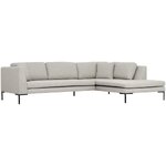 Didelė šviesiai pilka kampinė sofa (mama) su grožio defektu