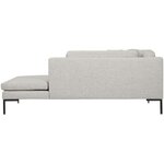 Didelė šviesiai pilka kampinė sofa (mama) su grožio defektu