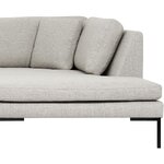 Didelė šviesiai pilka kampinė sofa (mama) su grožio defektu