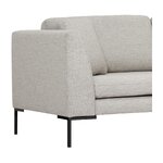 Didelė šviesiai pilka kampinė sofa (mama) su grožio defektu