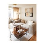Light beige corner 2-part modular sofa (Lennon) 238cm with blemishes.