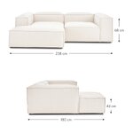 Light beige corner 2-part modular sofa (Lennon) 238cm with blemishes.
