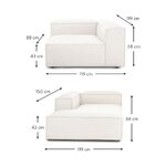 Light beige corner 2-part modular sofa (Lennon) 238cm with blemishes.