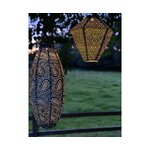 Diamond shaped lantern (sashiko) with solar panel