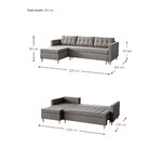 Pilka kampinė miegamoji sofa „Fandy“ (Šiaurės šalių)