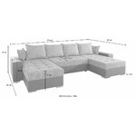 Pilka kampinė sofa-lova (kolekcija ab)