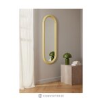 Oval wall mirror with yellow frame (mael) 50x140