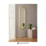 Soikea seinäpeili keltaisella kehyksellä (Mael) 50x140