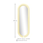 Oval wall mirror with yellow frame (mael) 50x140
