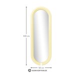 Soikea seinäpeili keltaisella kehyksellä (Mael) 50x140