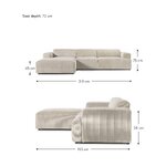 Beige velvet corner sofa (melva)