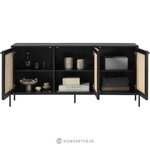 Black design solid wood cabinet (vienna) intact