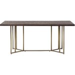 Mango wood dining table with golden metal legs 180cm (luca) with beauty flaw