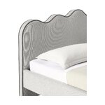 Светло-серая дизайнерская кровать с волнистым изголовьем (роми) 160х200 цельная