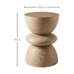 Light mango wood design sofa table (benno) d=35 with beauty flaw