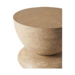 Light mango wood design sofa table (benno) d=35 with beauty flaw