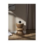 Light mango wood design sofa table (benno) d=35 with beauty flaw