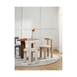 Smėlio spalvos aksominė kėdė (calan) su kosmetiniu defektu