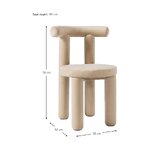 Smėlio spalvos aksominė kėdė (calan) su kosmetiniu defektu