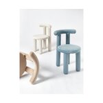 Smėlio spalvos aksominė kėdė (calan) su kosmetiniu defektu