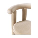 Smėlio spalvos aksominė kėdė (calan) su kosmetiniu defektu