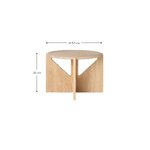 Round coffee table made of future oak wood (kristina dam), intact