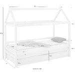 Белая массивная деревянная кроватка с ящиком (90x200) (альпийский)