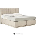 Light Beige Continental Bed with Storage Box (Livia) 180x200