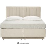 Light Beige Continental Bed with Storage Box (Livia) 180x200