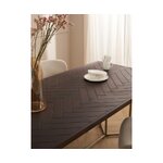 Ruskean kullanvärinen massiivipuinen design-ruokapöytä (luca), ehjä