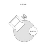 Hall Ümmargune Viskoosvaip (Jane) D=150cm