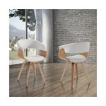 Vaaleanruskea-valkoinen tuoli (visby)