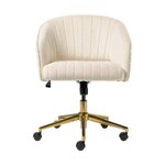 Kermanvärinen samettityötuoli (laria) ehjä