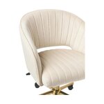 Kermanvärinen samettityötuoli (laria) ehjä