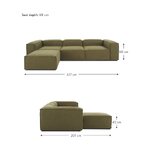 Zaļš liels moduļu dīvāns ar ottoman (Lennon) neskarts