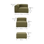 Zaļš liels moduļu dīvāns ar ottoman (Lennon) neskarts