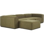 Zaļš liels moduļu dīvāns ar ottoman (Lennon) neskarts