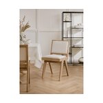Light brown solid wood design chair (sister) with cosmetic flaws.