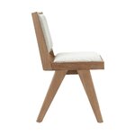 Light brown solid wood design chair (sister) with cosmetic flaws.