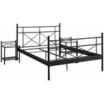Black metal bed (thora) (140x200)