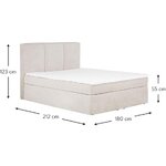 Light beige continental bed (oberon) 180x200