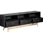 Mustanruskea massiivipuinen TV-taso skien (viimeinen deco)