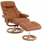 Кресло полностью кожаное коричневое (тулон)