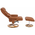 Кресло полностью кожаное коричневое (тулон)