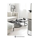 Melns masīvkoka kafijas galdiņu komplekts, 2 gab. (Andrew)